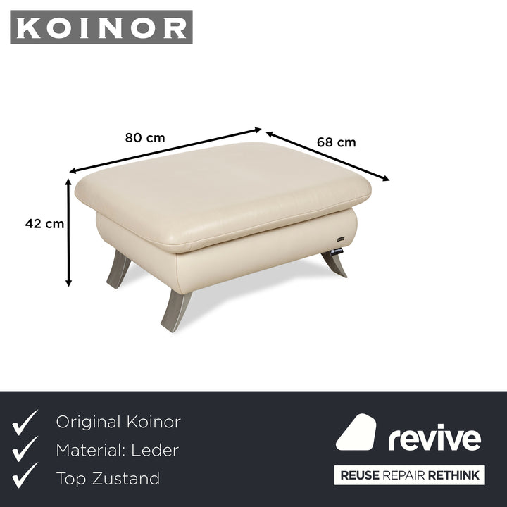 Koinor Rossini Leather Stool Beige Cream