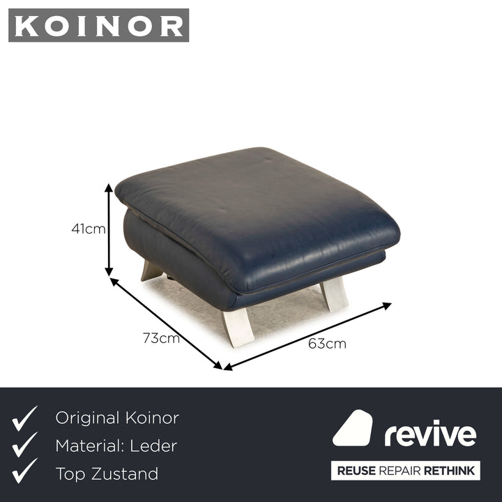 Koinor Rossini Leder Hocker Blau