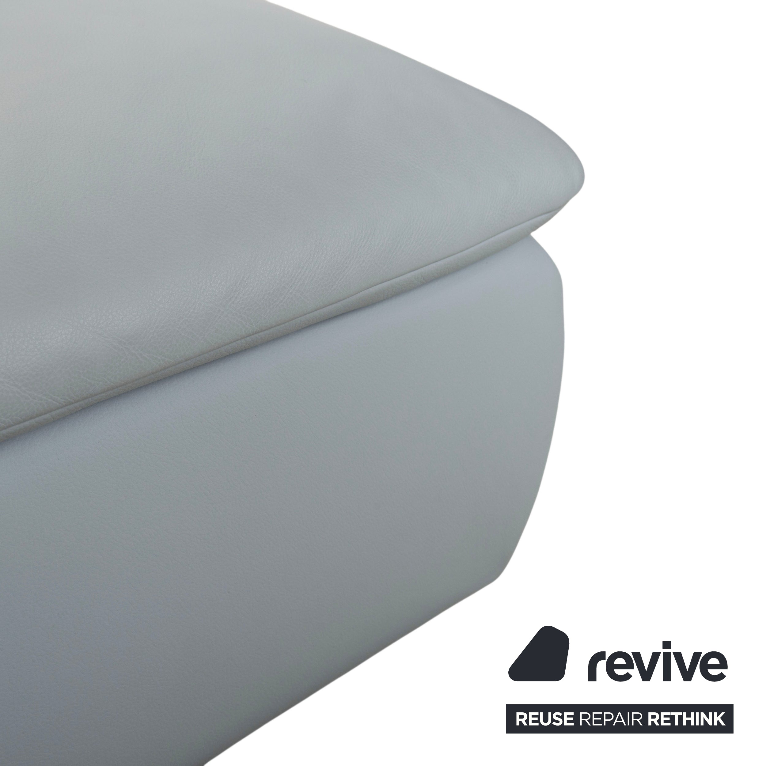 Koinor Rossini Leder Hocker Blau Grau