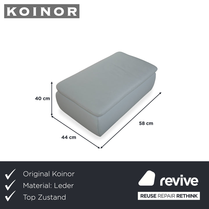 Koinor Rossini Leder Hocker Blau Grau