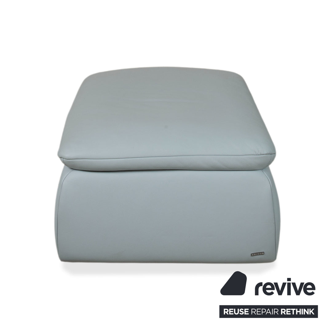 Koinor Rossini Leder Hocker Blau Grau