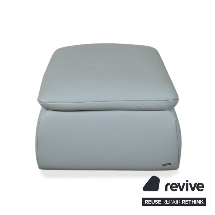 Koinor Rossini Leder Hocker Blau Grau