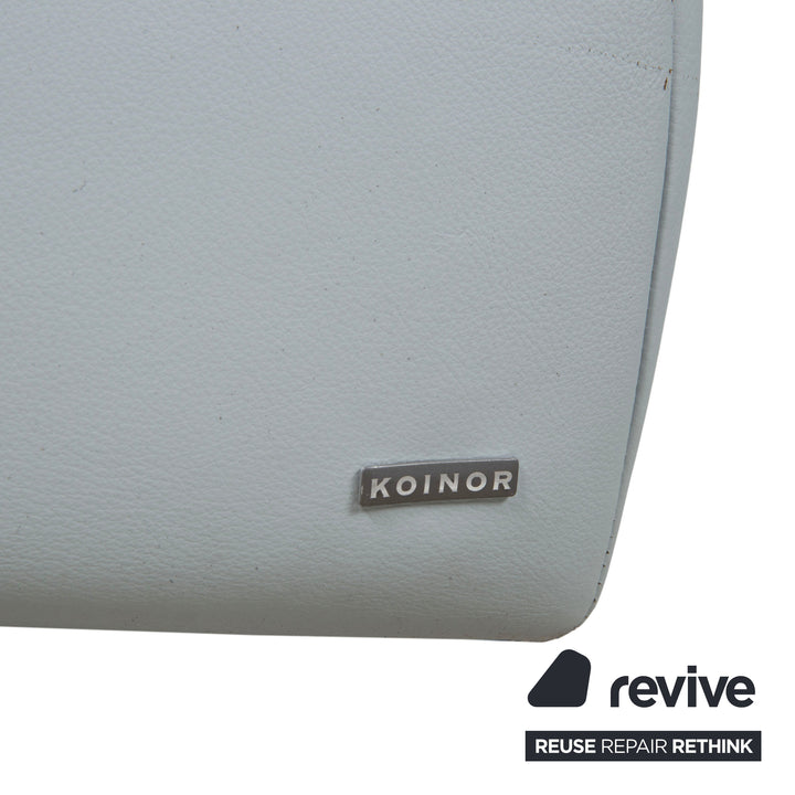 Koinor Rossini Leder Hocker Blau Grau