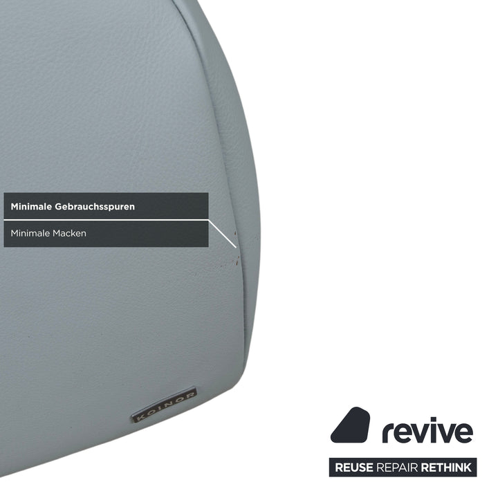 Koinor Rossini Leder Hocker Blau Grau