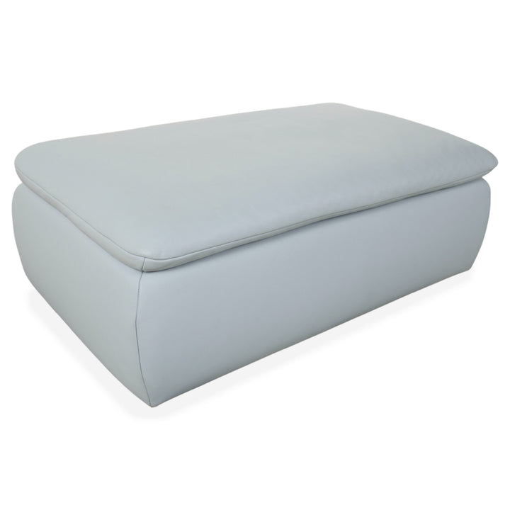 Koinor Rossini Leder Hocker Blau Grau