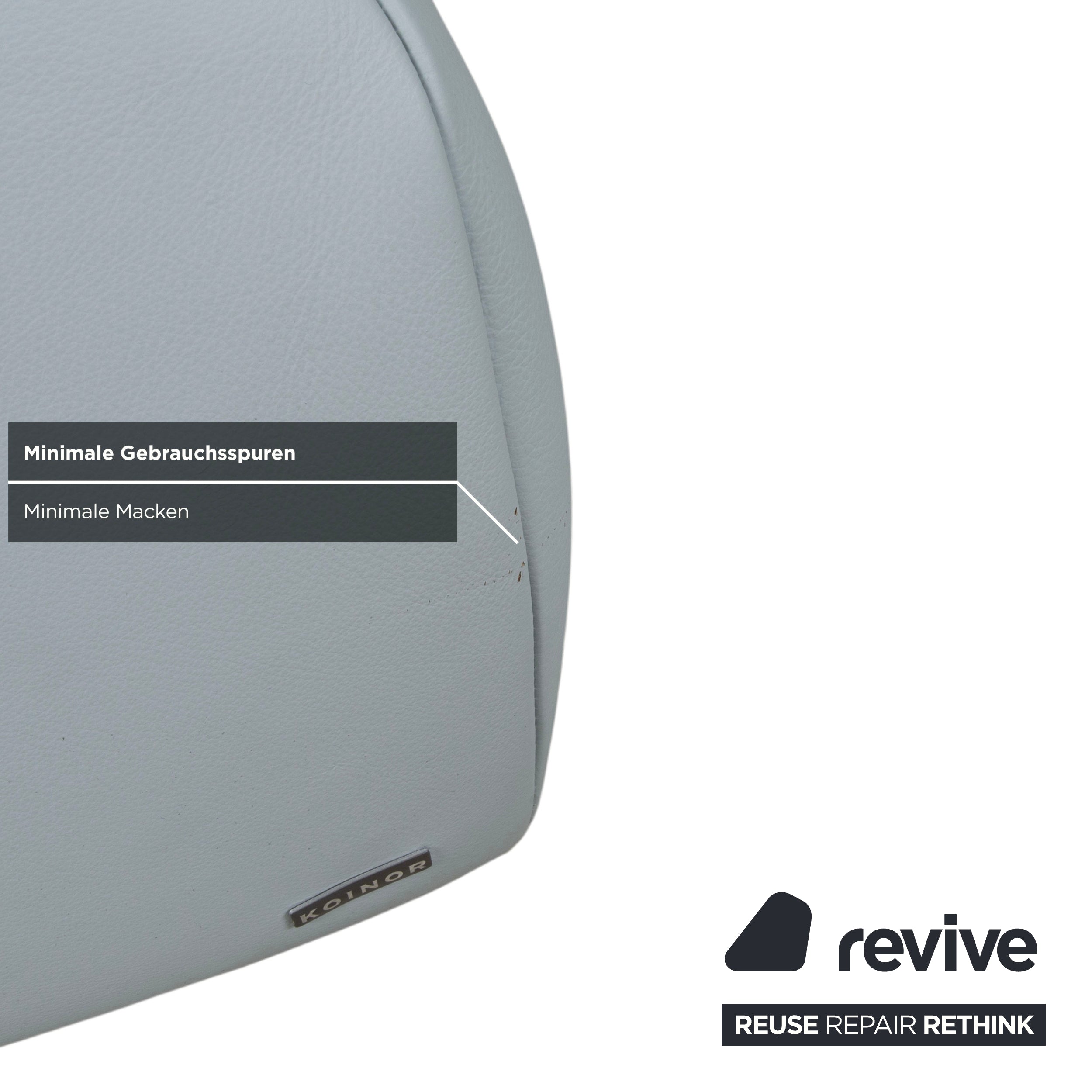 Koinor Rossini Leder Hocker Blau Grau