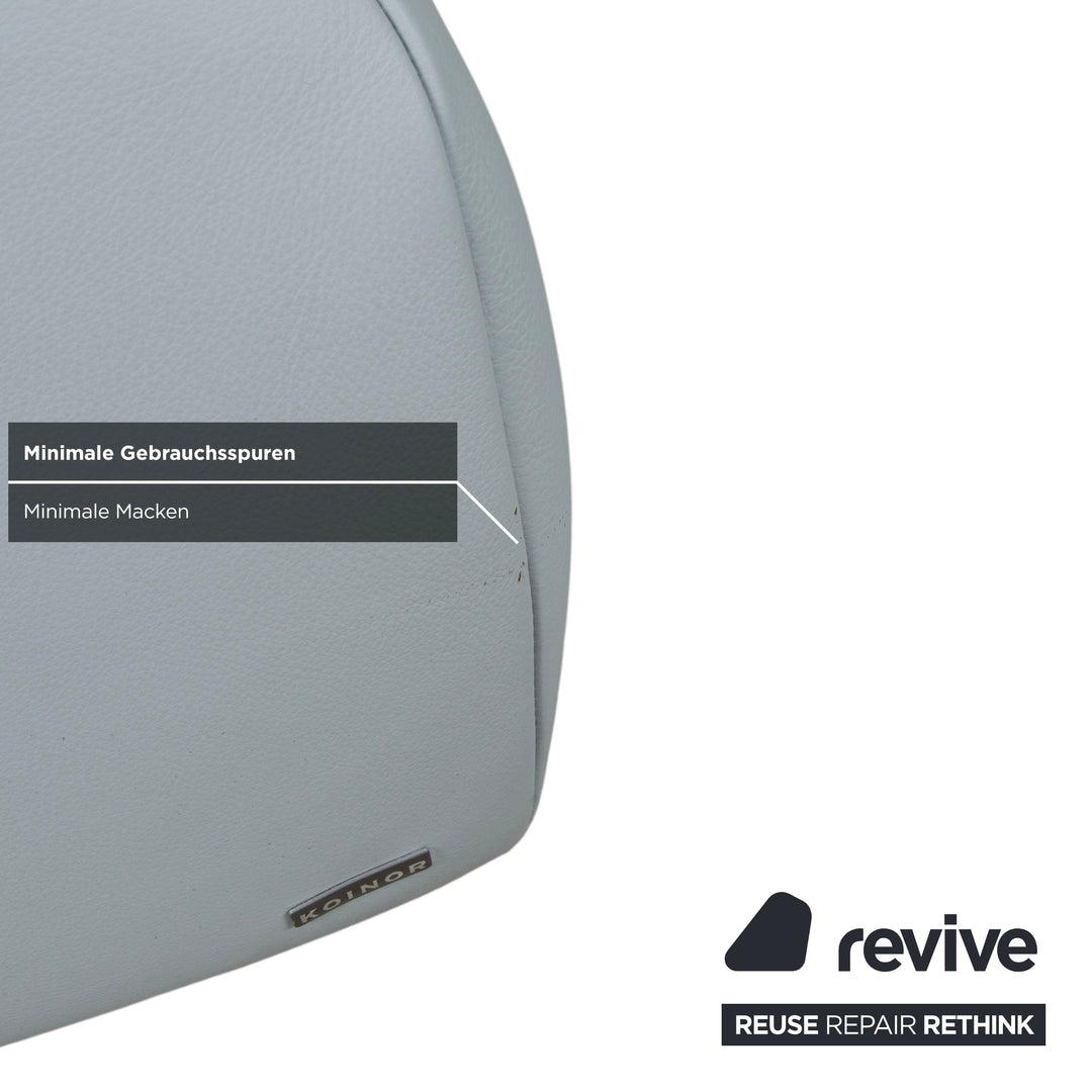 Koinor Rossini Leder Hocker Blau Grau