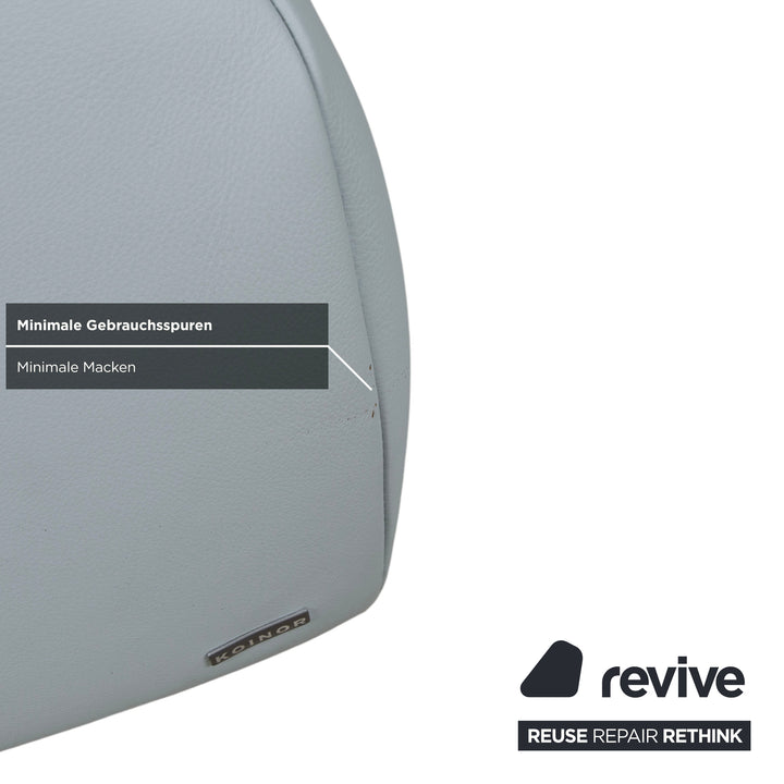 Koinor Rossini Leder Hocker Blau Grau