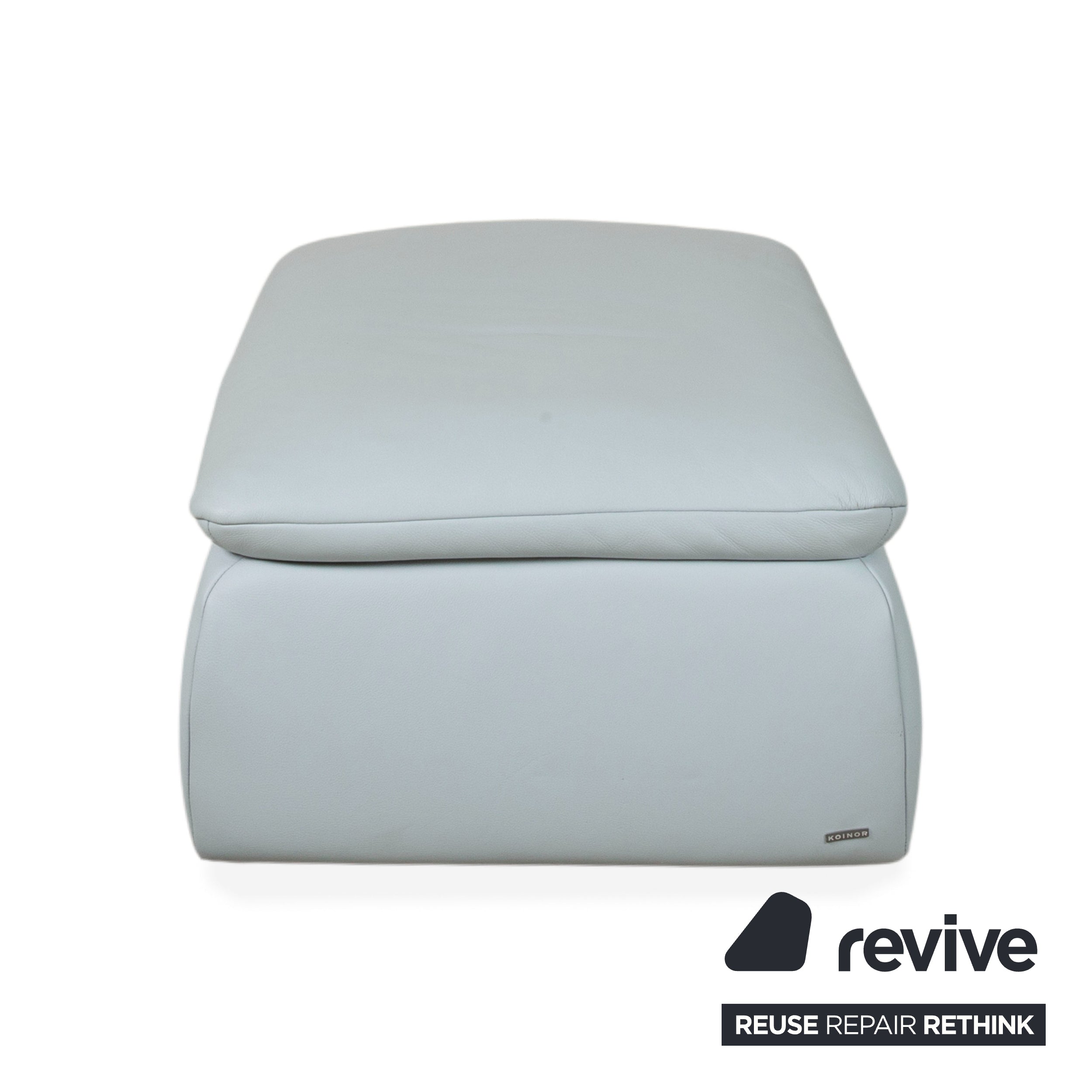Tabouret en cuir Koinor Rossini bleu-gris