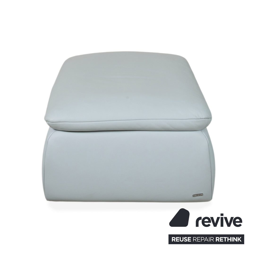 Koinor Rossini Leder Hocker Blau Grau