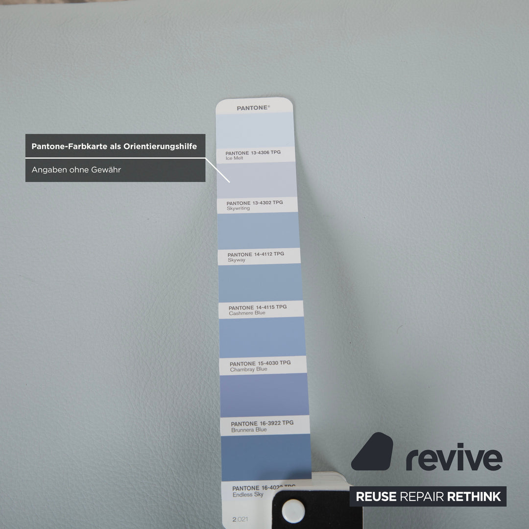 Koinor Rossini Leder Hocker Blau Grau