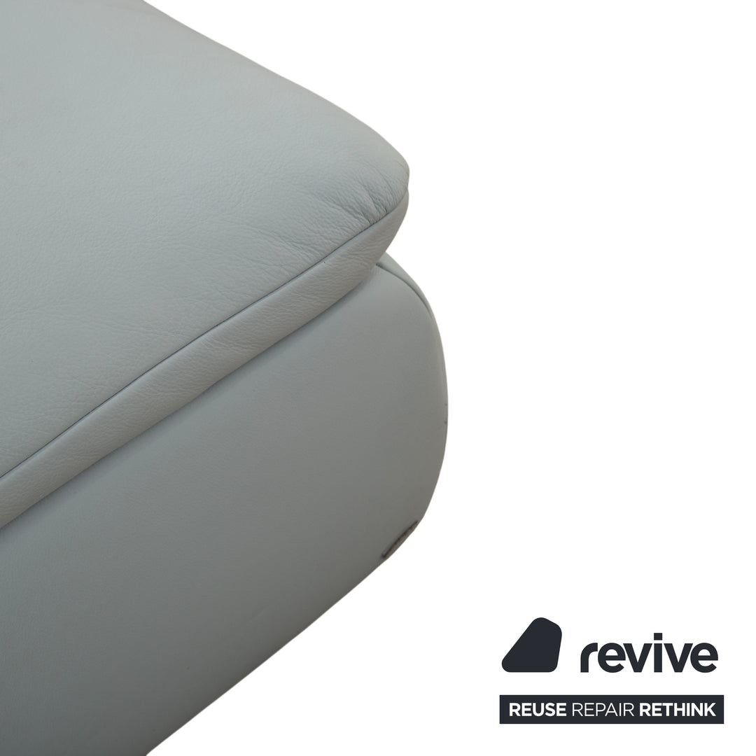 Koinor Rossini Leder Hocker Blau Grau