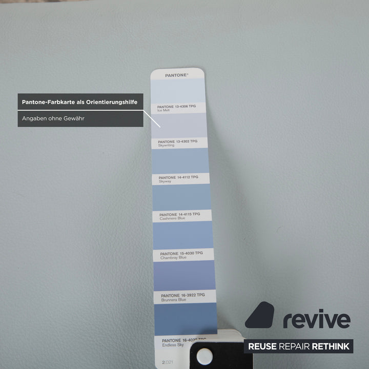 Koinor Rossini Leder Hocker Blau Grau