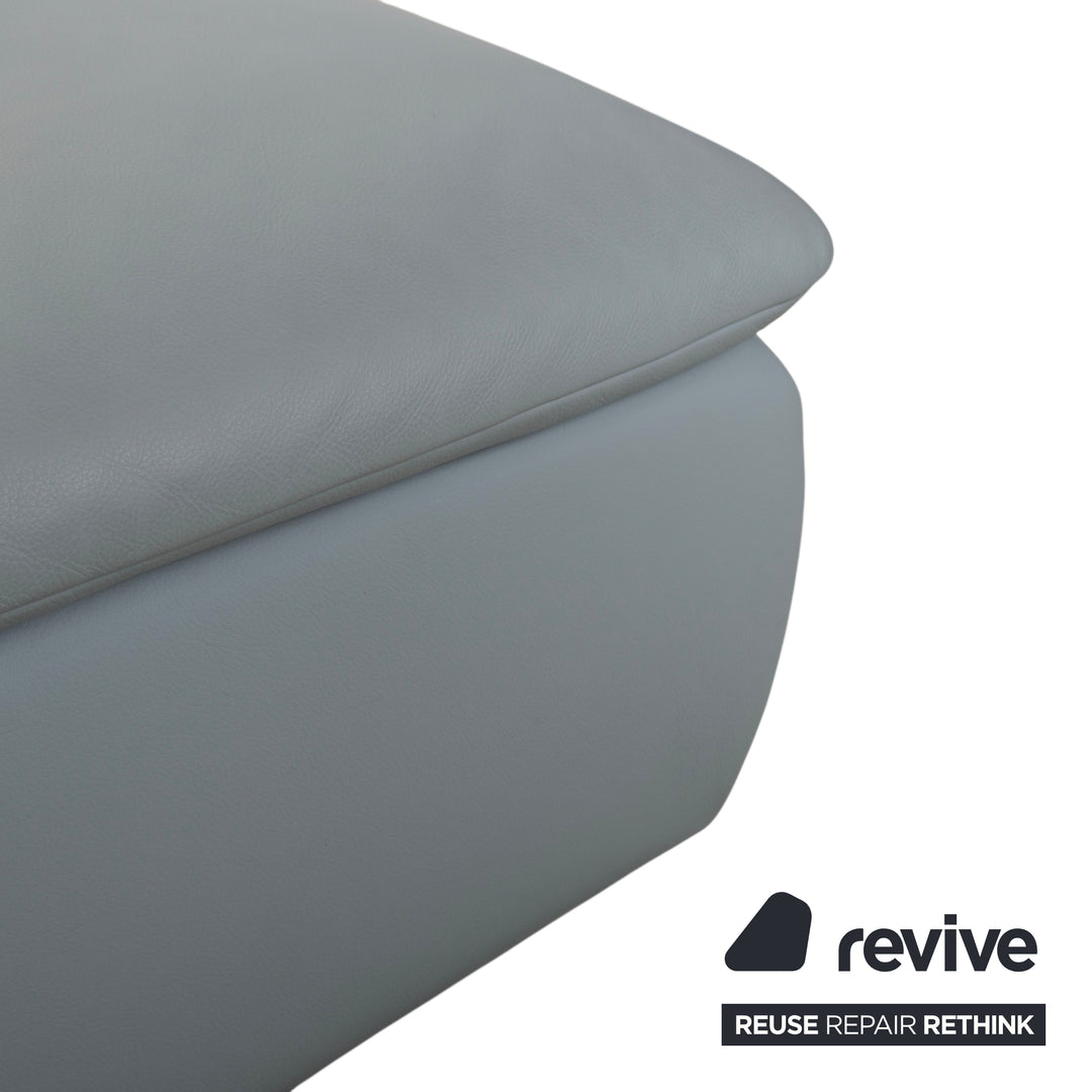 Koinor Rossini Leder Hocker Blau Grau