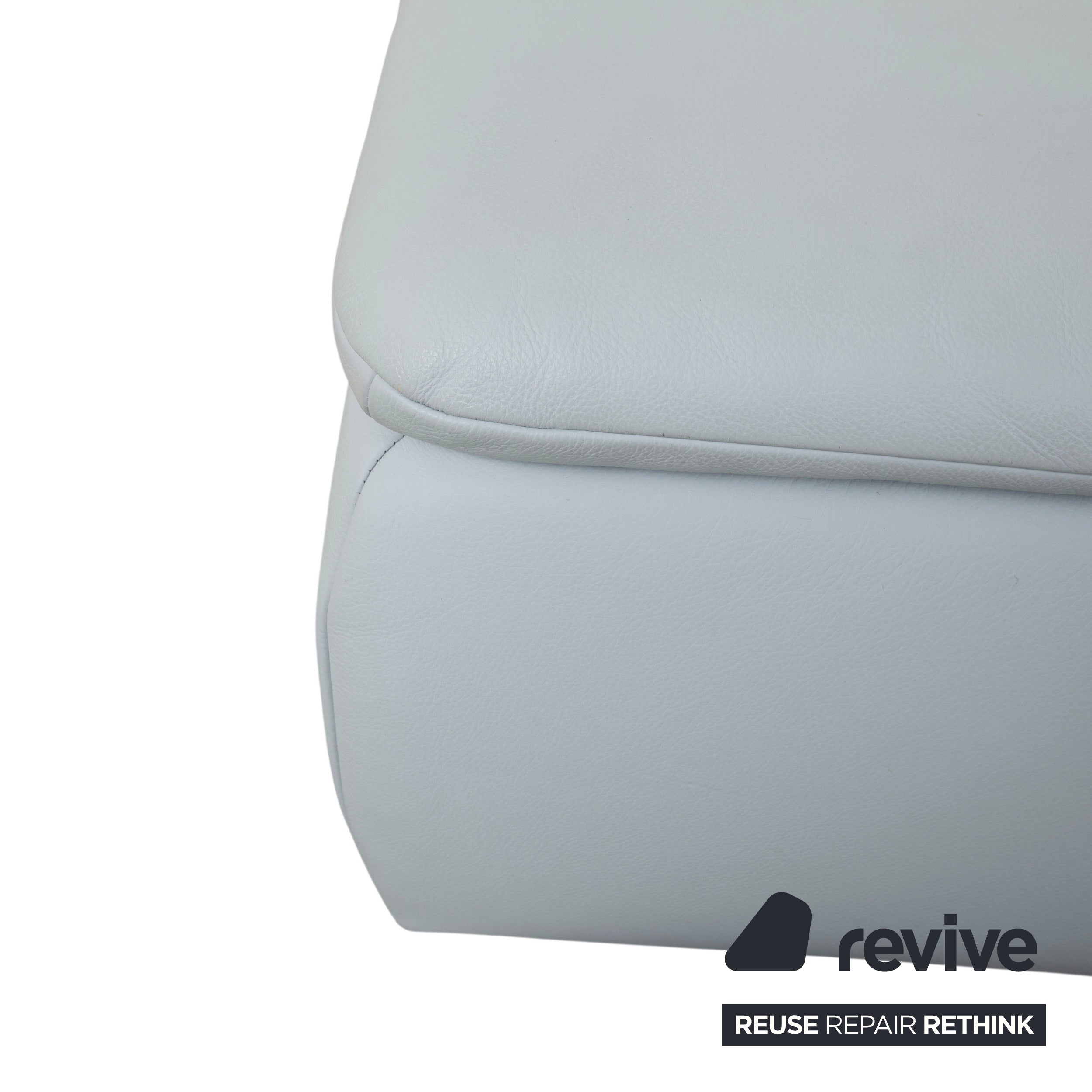 Koinor Rossini Leder Hocker Blau Grau