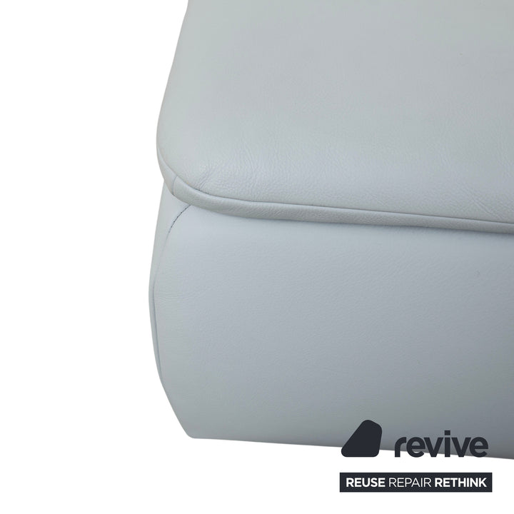 Koinor Rossini Leder Hocker Blau Grau