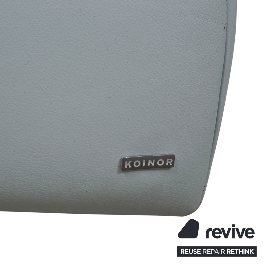 Koinor Rossini Leder Hocker Blau Grau