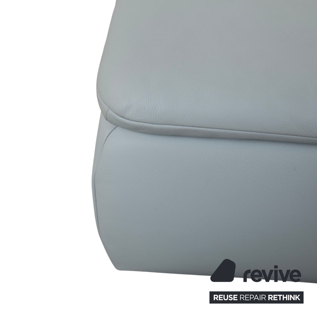 Koinor Rossini Leder Hocker Blau Grau