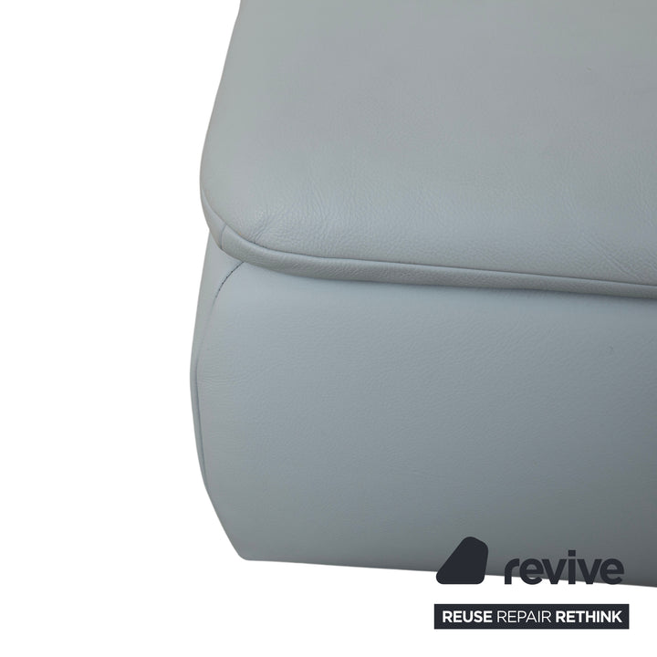 Koinor Rossini Leder Hocker Blau Grau