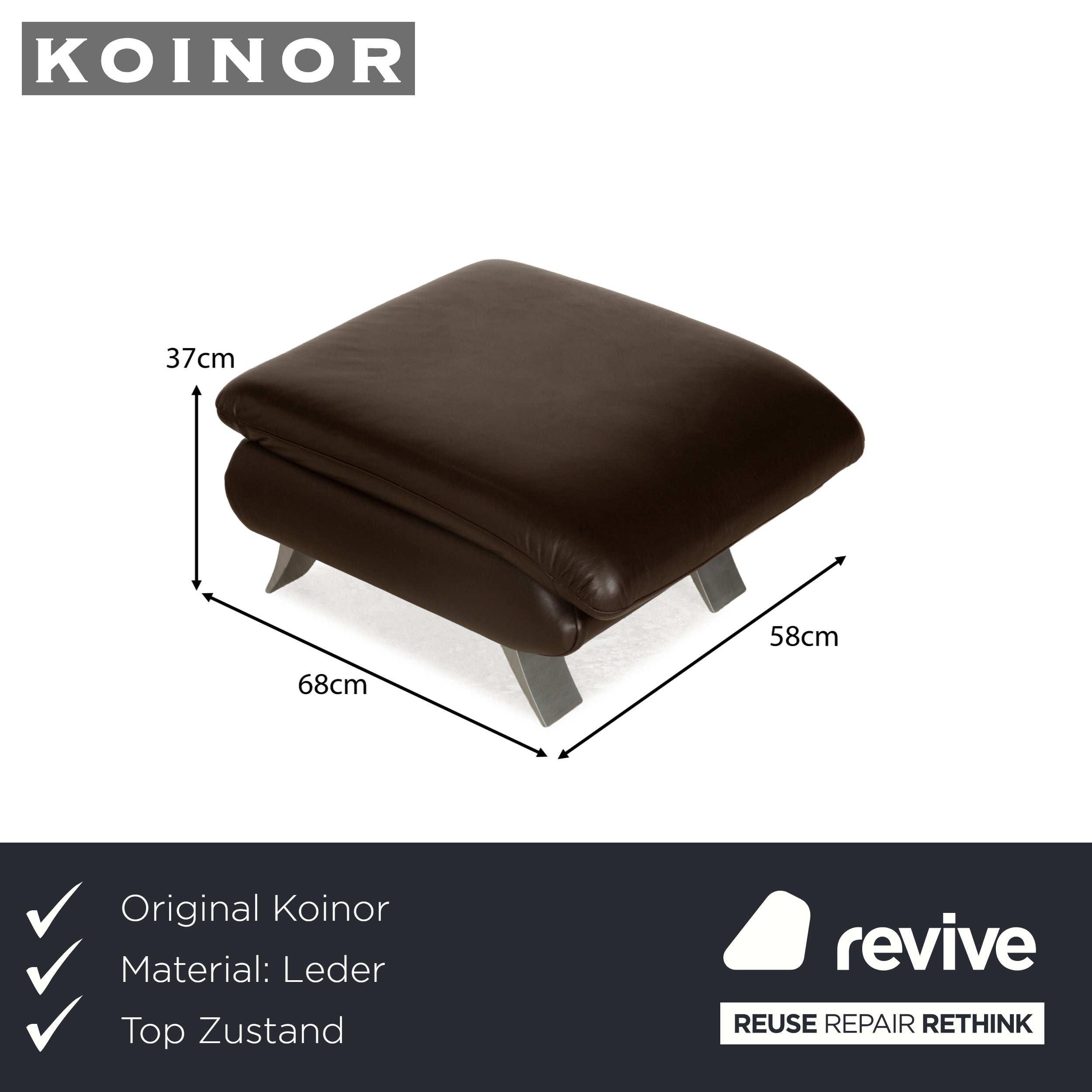 Koinor Rossini Leather Stool Brown