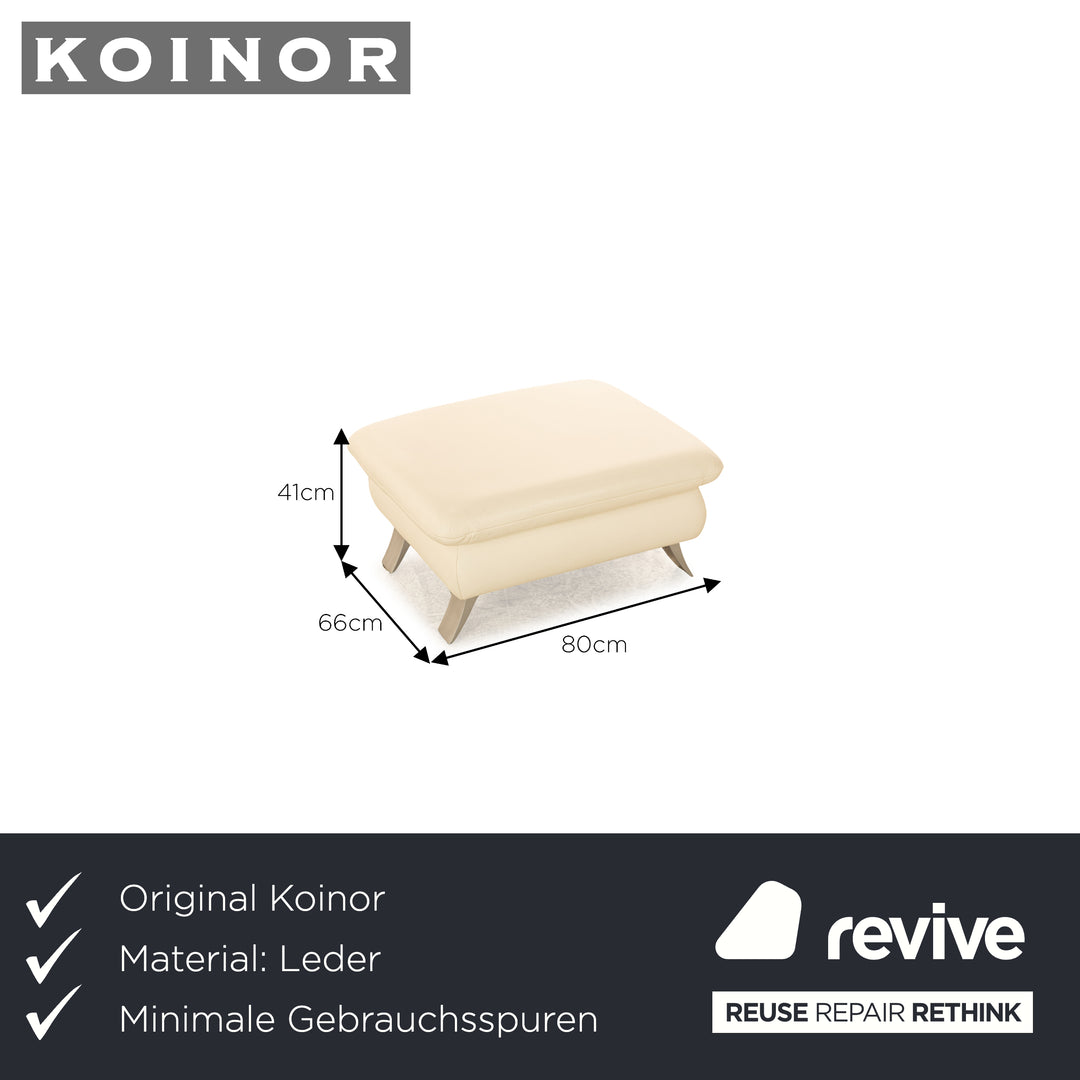 Koinor Rossini Leder Hocker Creme Weiß Perlweiß