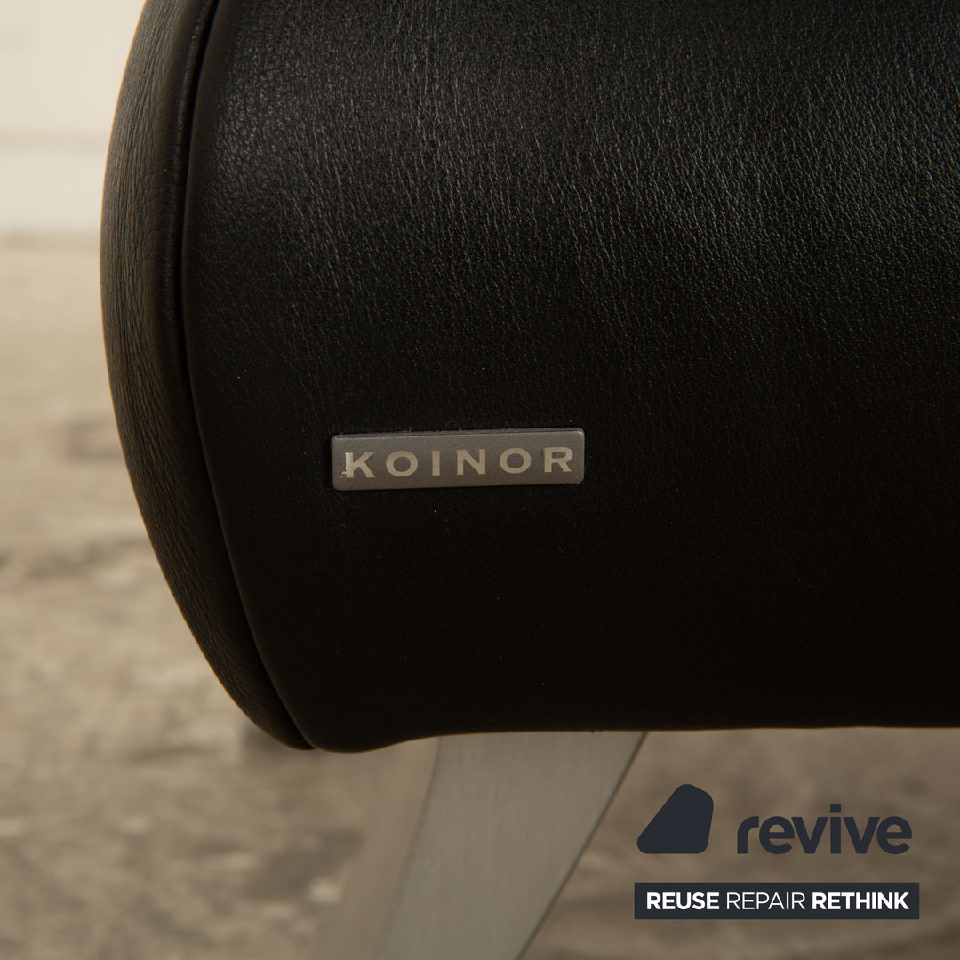 Koinor Rossini Leather Stool Black