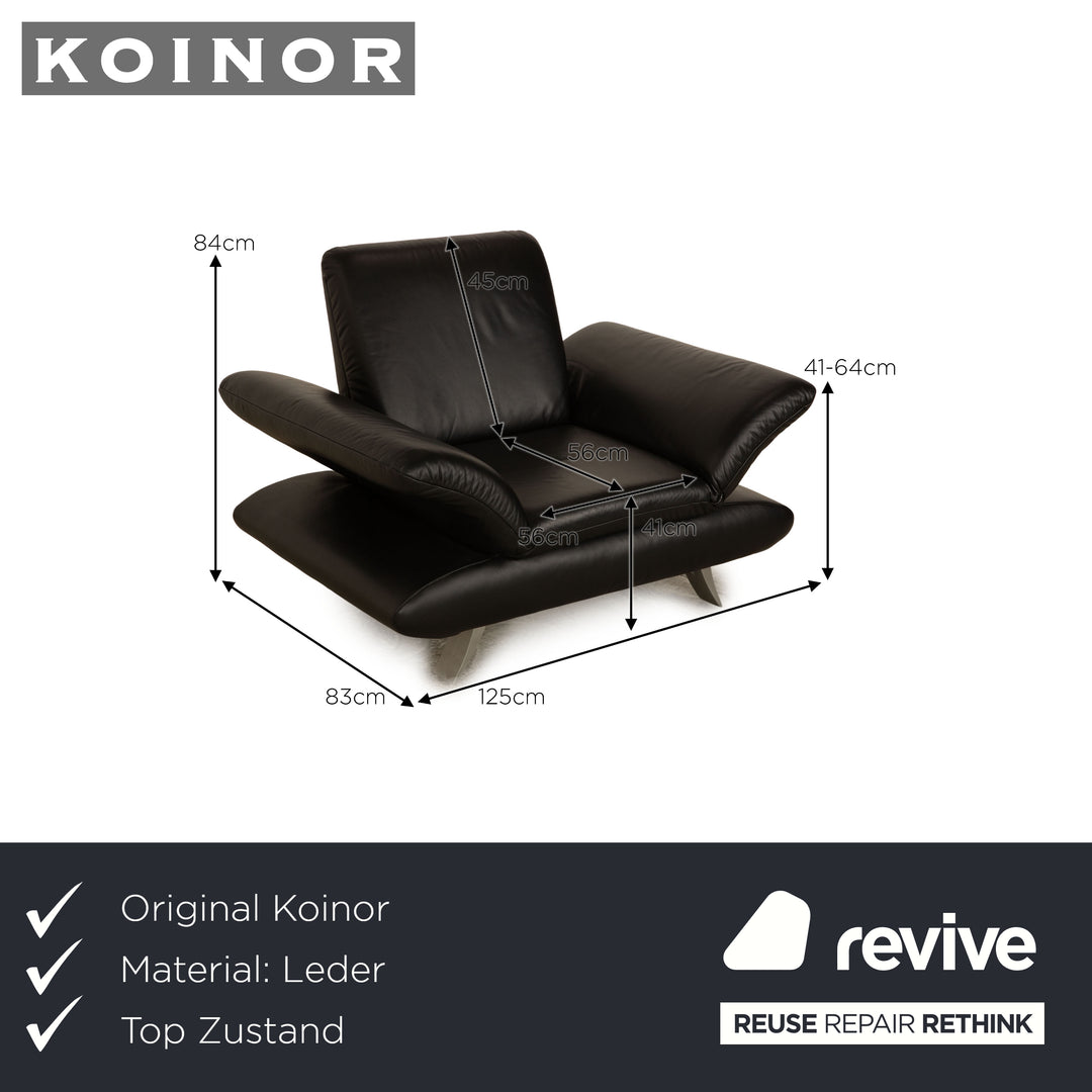 Koinor Rossini leather armchair anthracite manual function