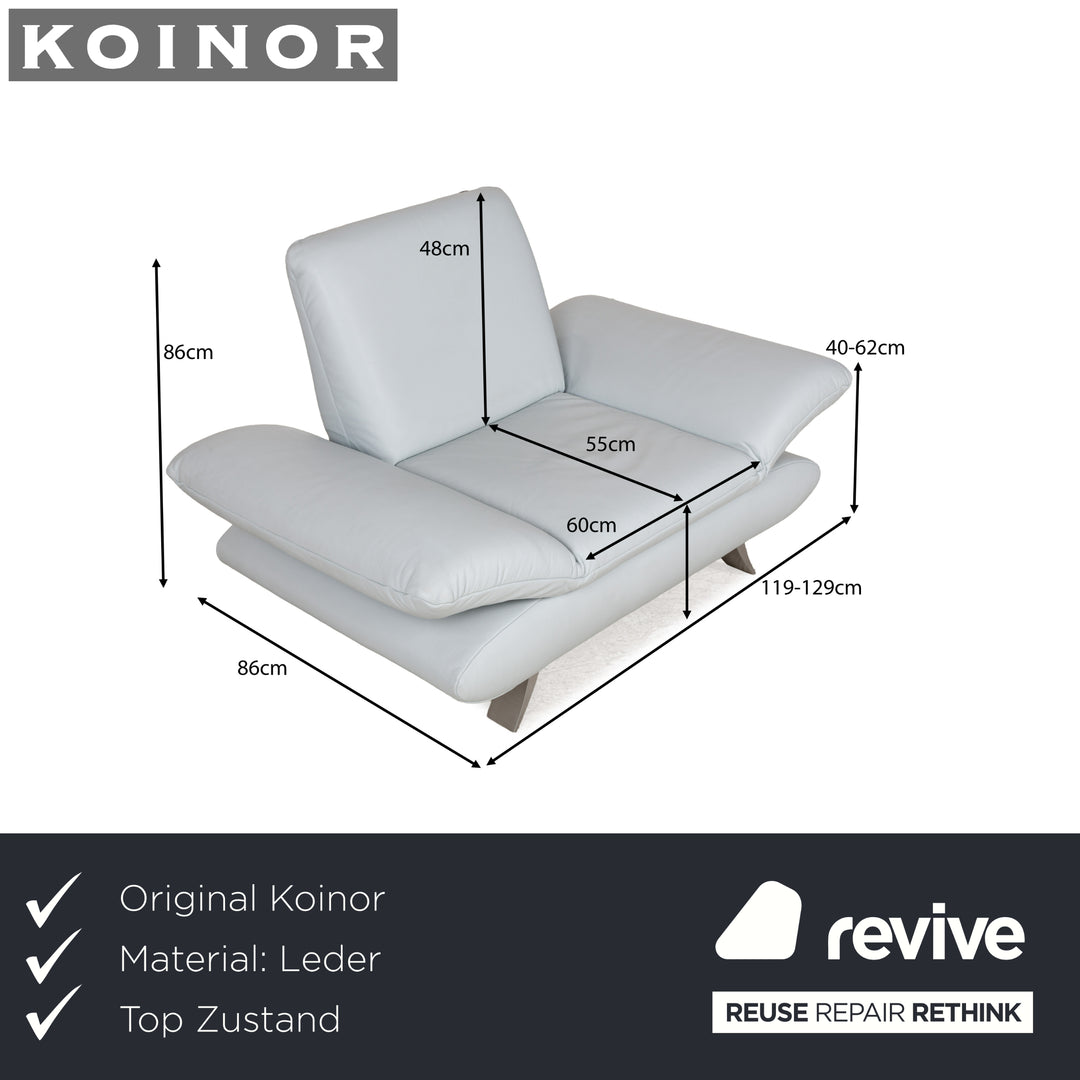 Koinor Rossini Leder Sessel Blau Eisblau manuelle Funktion