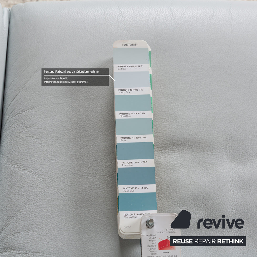 Koinor Rossini Leder Sessel Blau Eisblau manuelle Funktion
