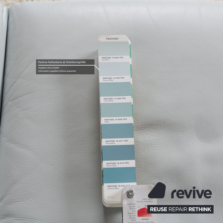 Koinor Rossini Leder Sessel Blau Eisblau manuelle Funktion