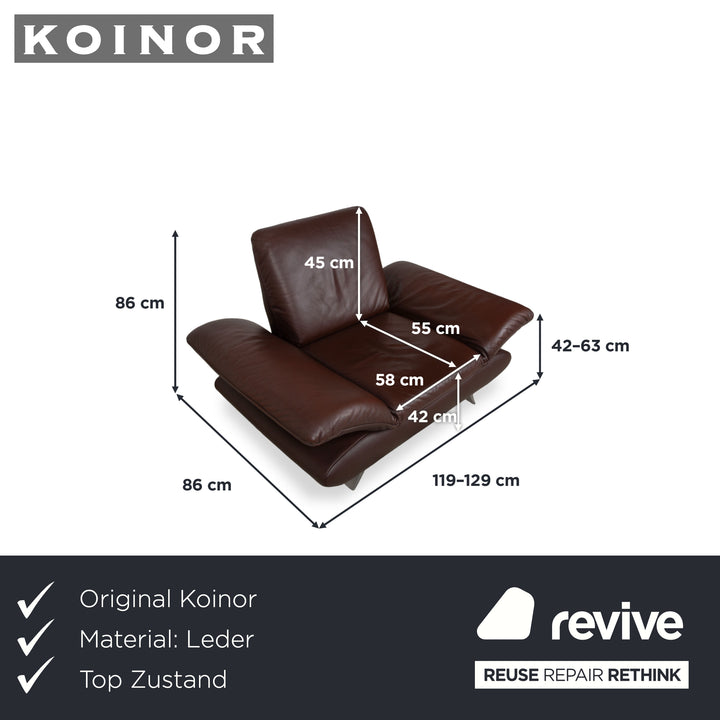 Koinor Rossini Leder Sessel Braun manuelle Funktion