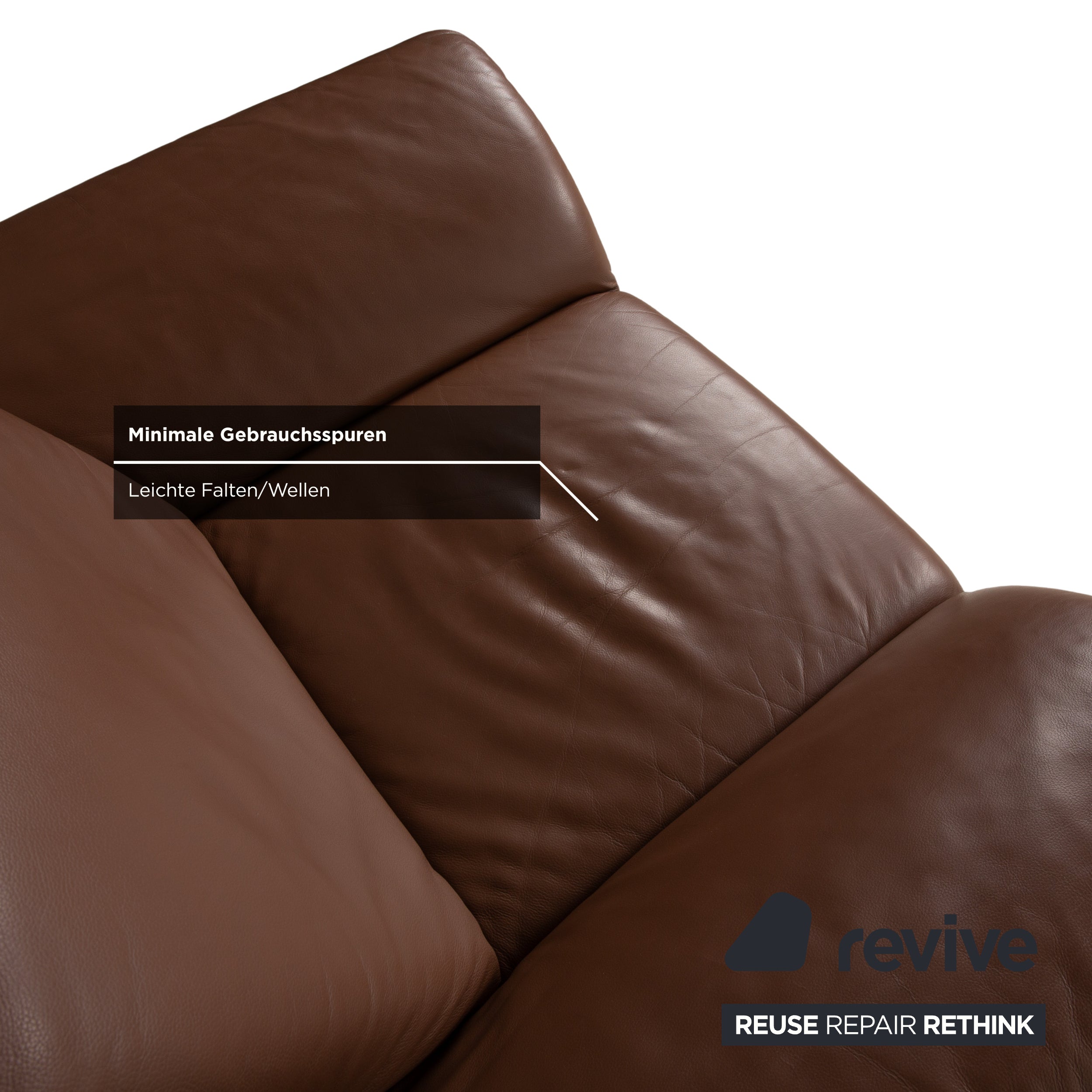 Fauteuil en cuir marron Koinor Rossini à commande manuelle