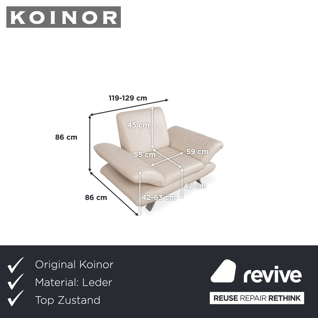 Koinor Rossini Leder Sessel Creme manuelle Funktion