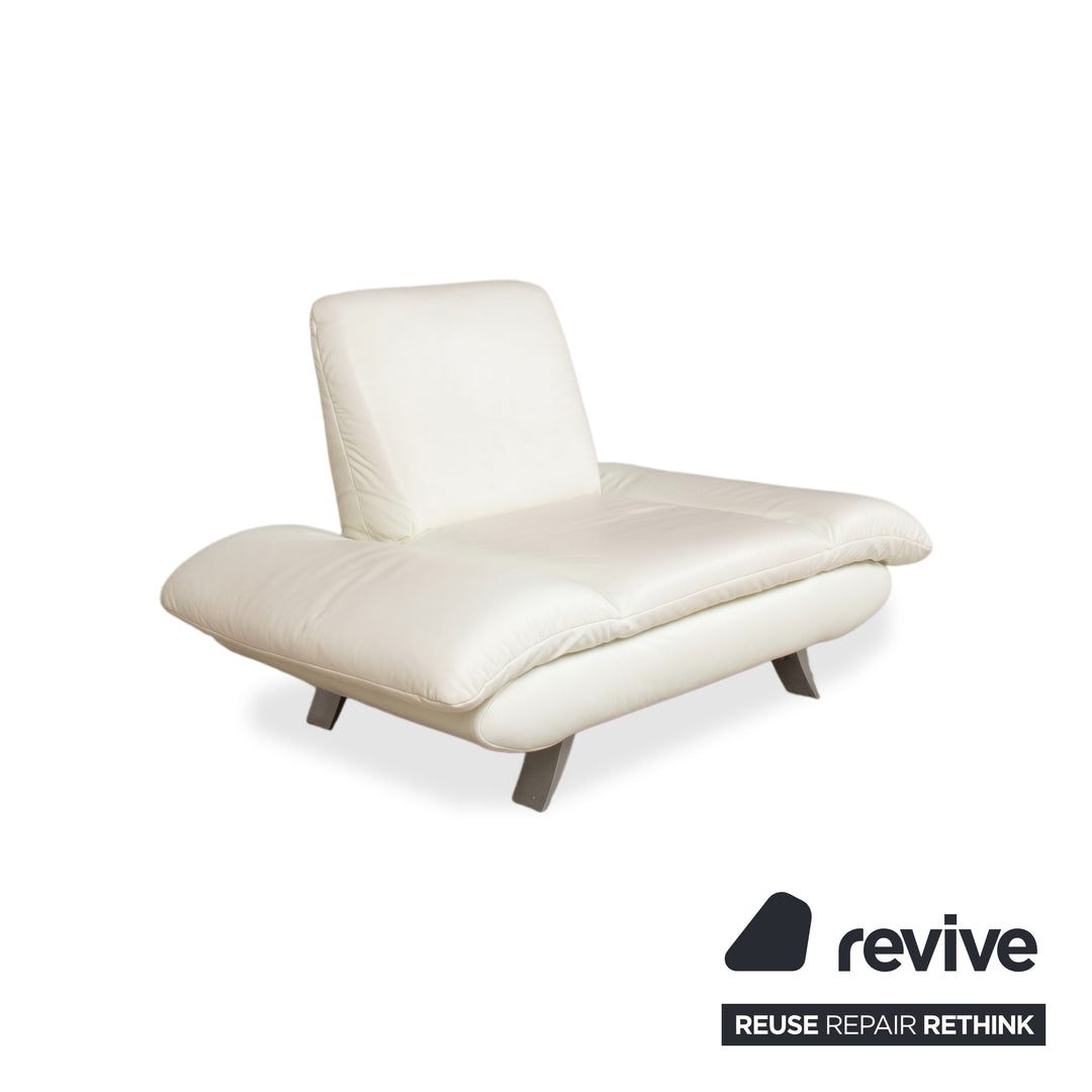 Fauteuil en cuir Koinor Rossini blanc crème à commande manuelle