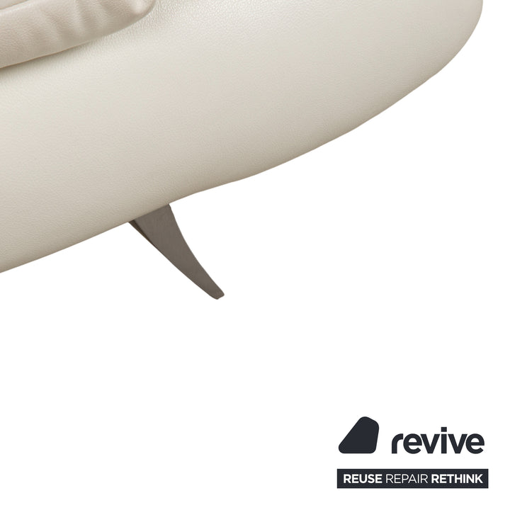 Fauteuil en cuir Koinor Rossini blanc crème à commande manuelle