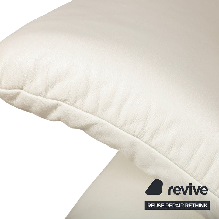 Fauteuil en cuir Koinor Rossini blanc crème à commande manuelle