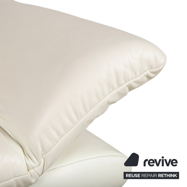 Fauteuil en cuir Koinor Rossini blanc crème à commande manuelle