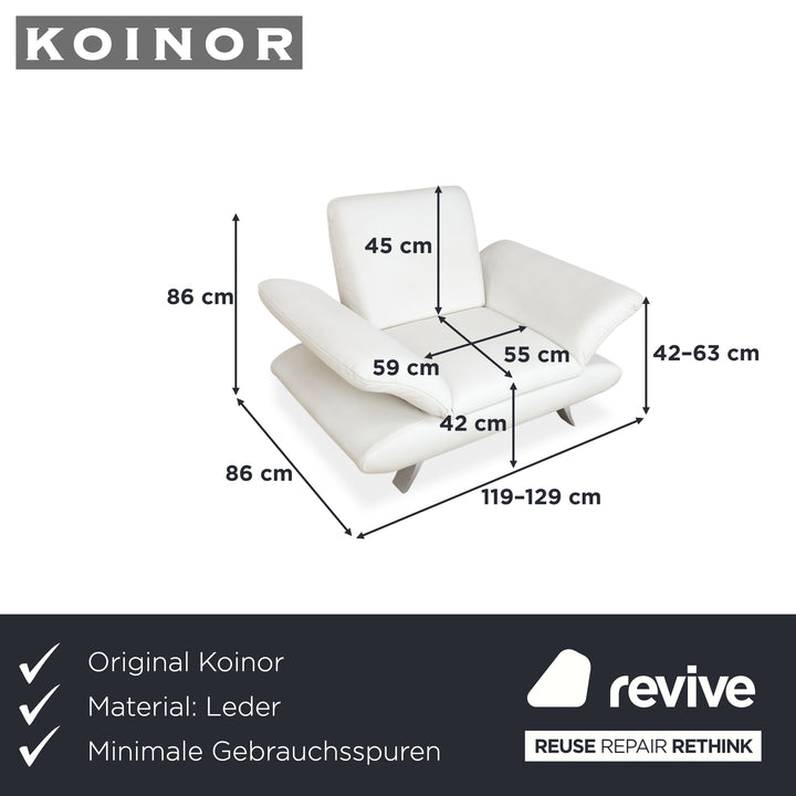 Koinor Rossini Leder Sessel Creme Weiß manuelle Funktion
