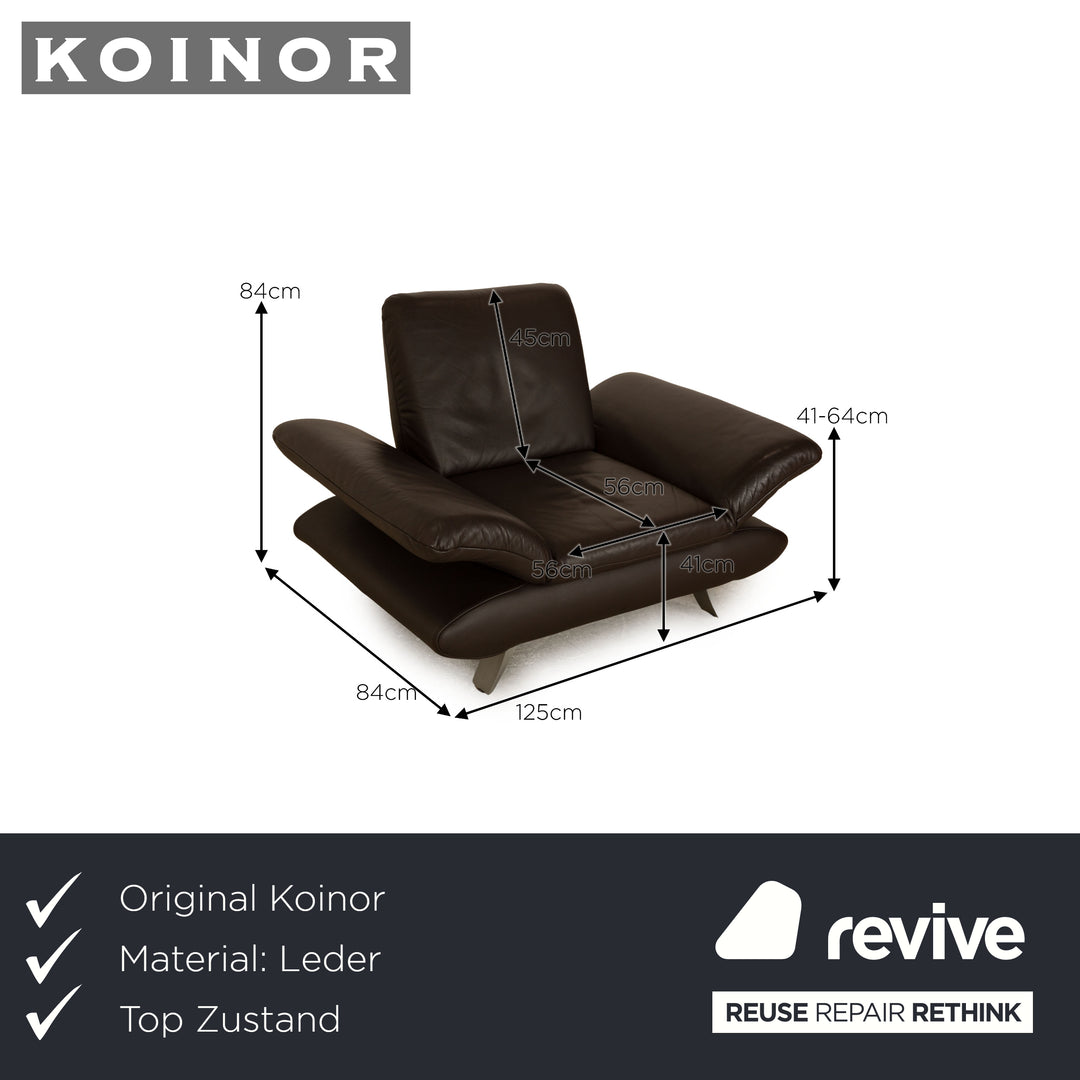 Koinor Rossini leather armchair dark brown manual function