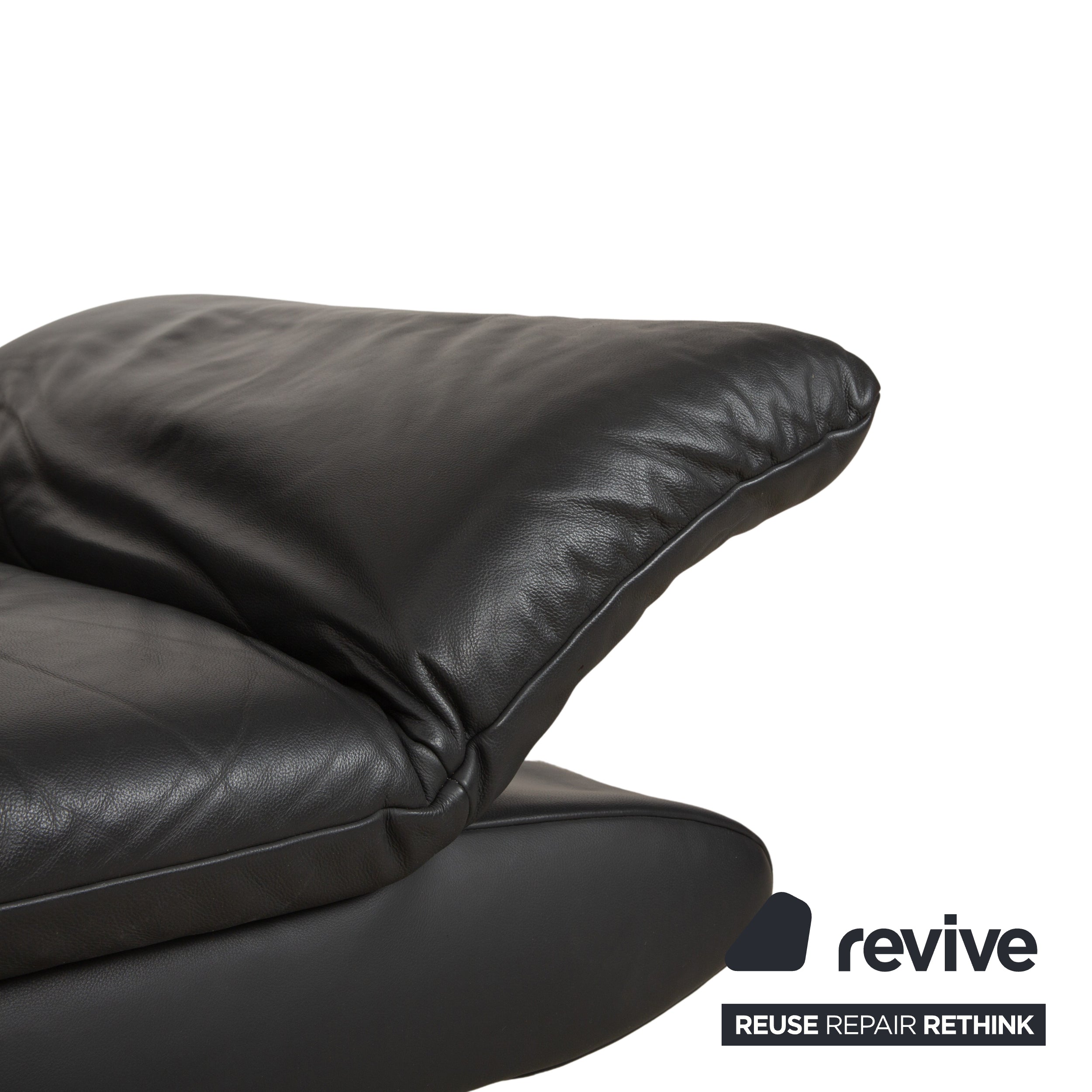 Fauteuil en cuir Koinor Rossini gris foncé anthracite fonction manuelle