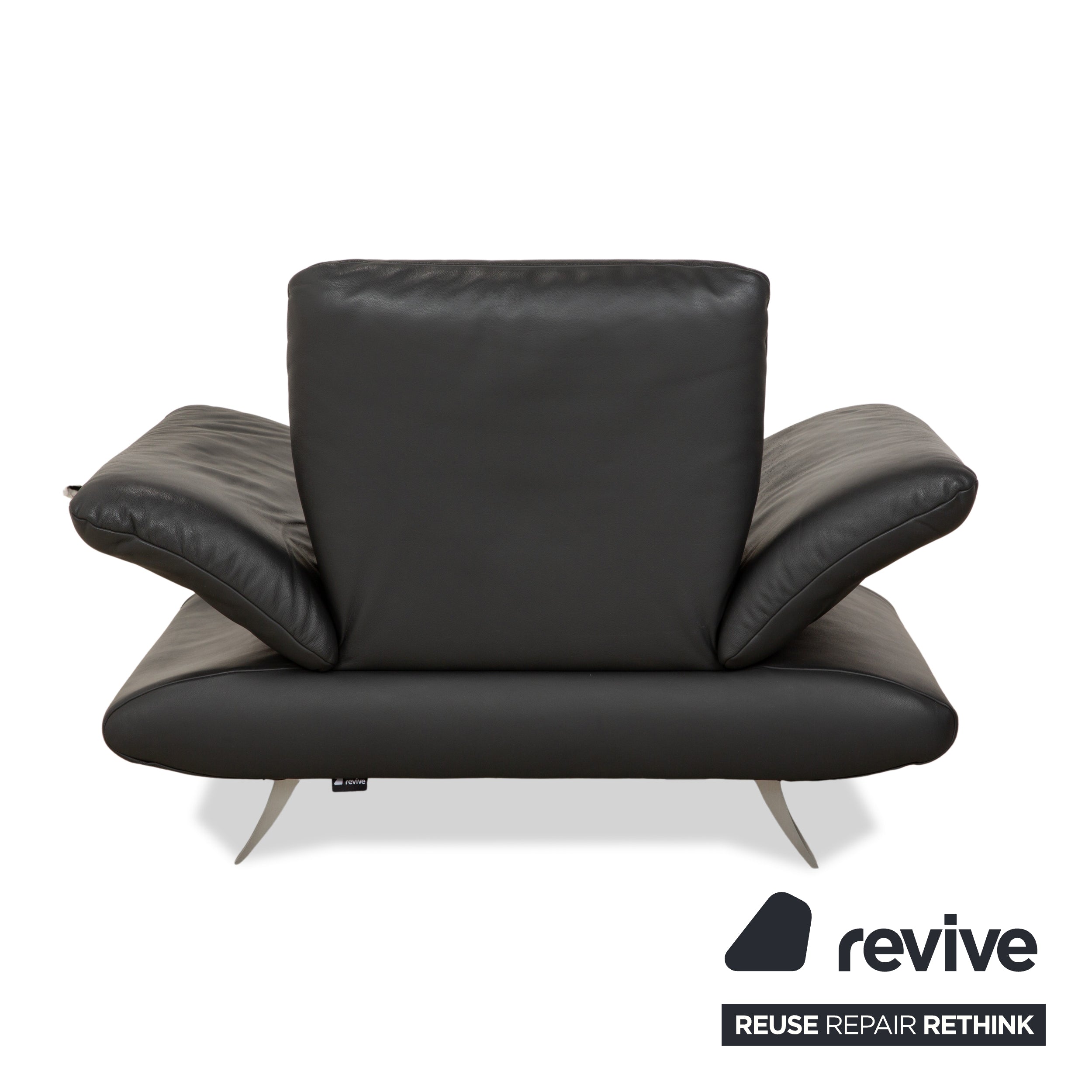 Fauteuil en cuir Koinor Rossini gris foncé anthracite fonction manuelle
