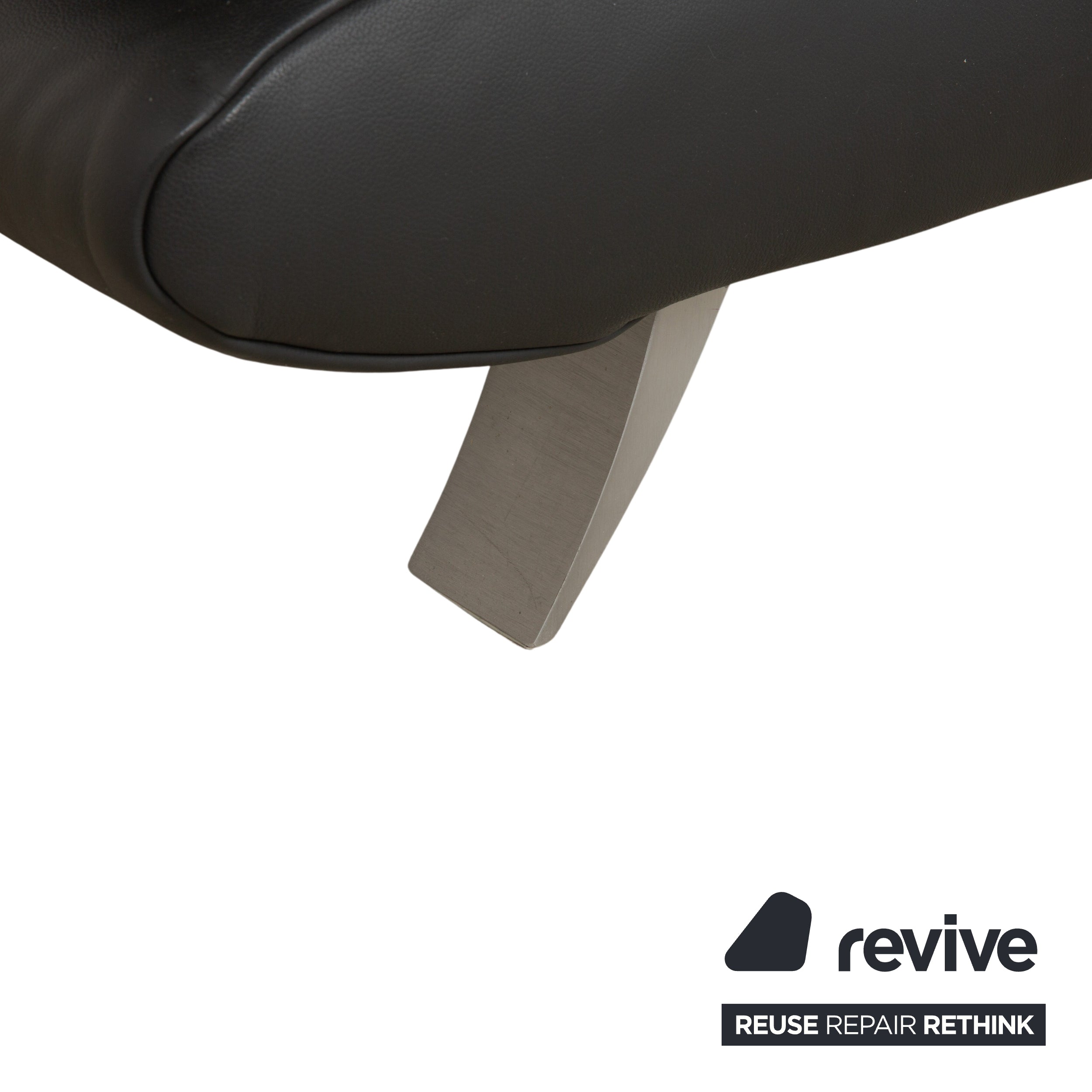 Fauteuil en cuir Koinor Rossini gris foncé anthracite fonction manuelle