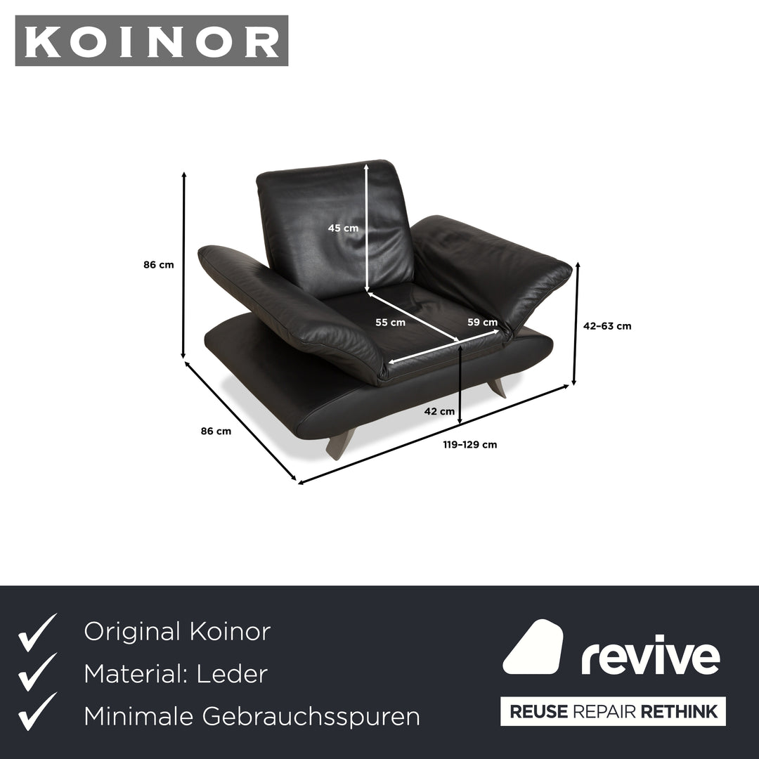 Koinor Rossini Leder Sessel Dunkelgrau Anthrazit manuelle Funktion