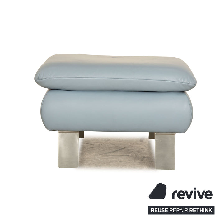 Koinor Rossini leather armchair set blue manual function armchair stool