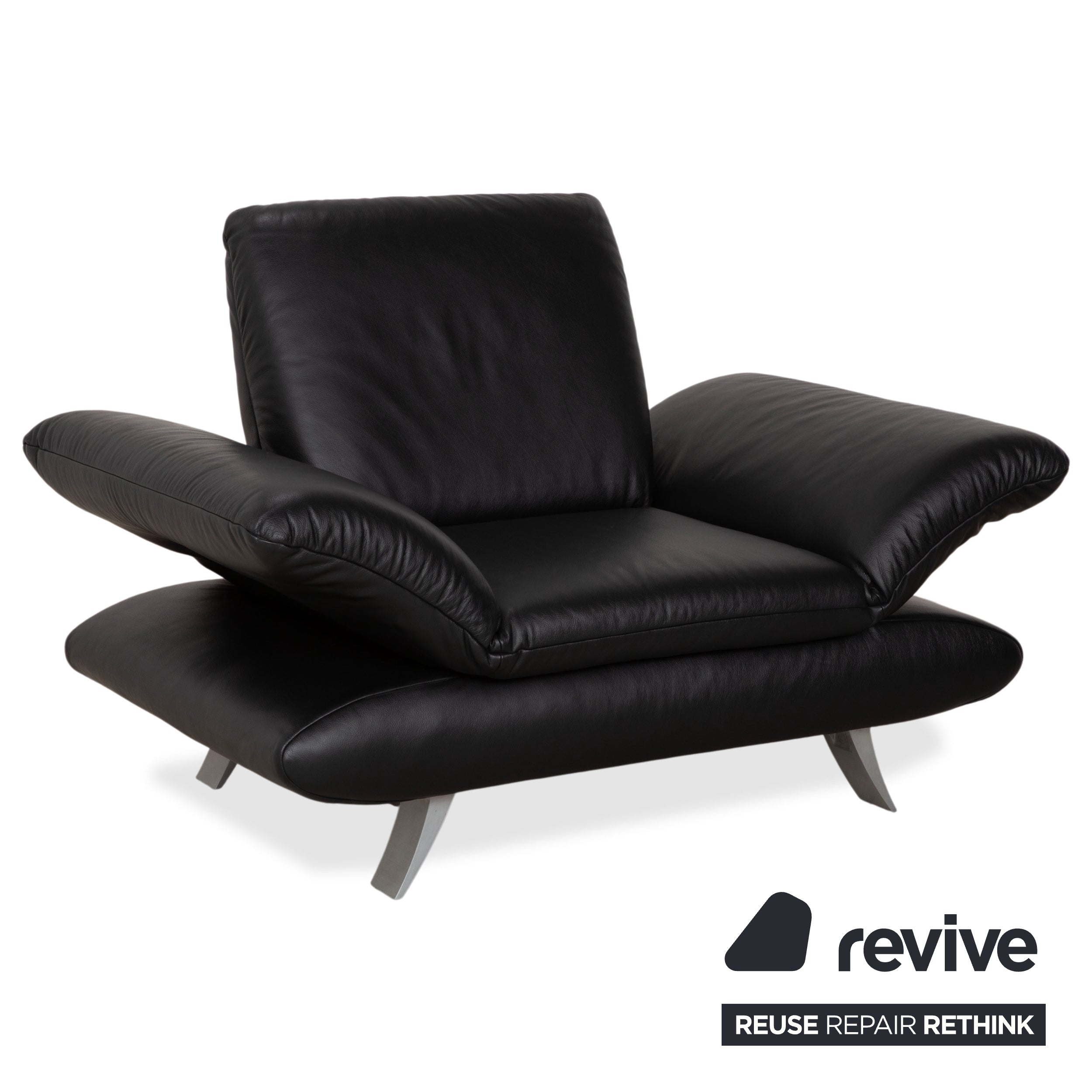 Koinor Rossini Salon en cuir noir, fonction manuelle