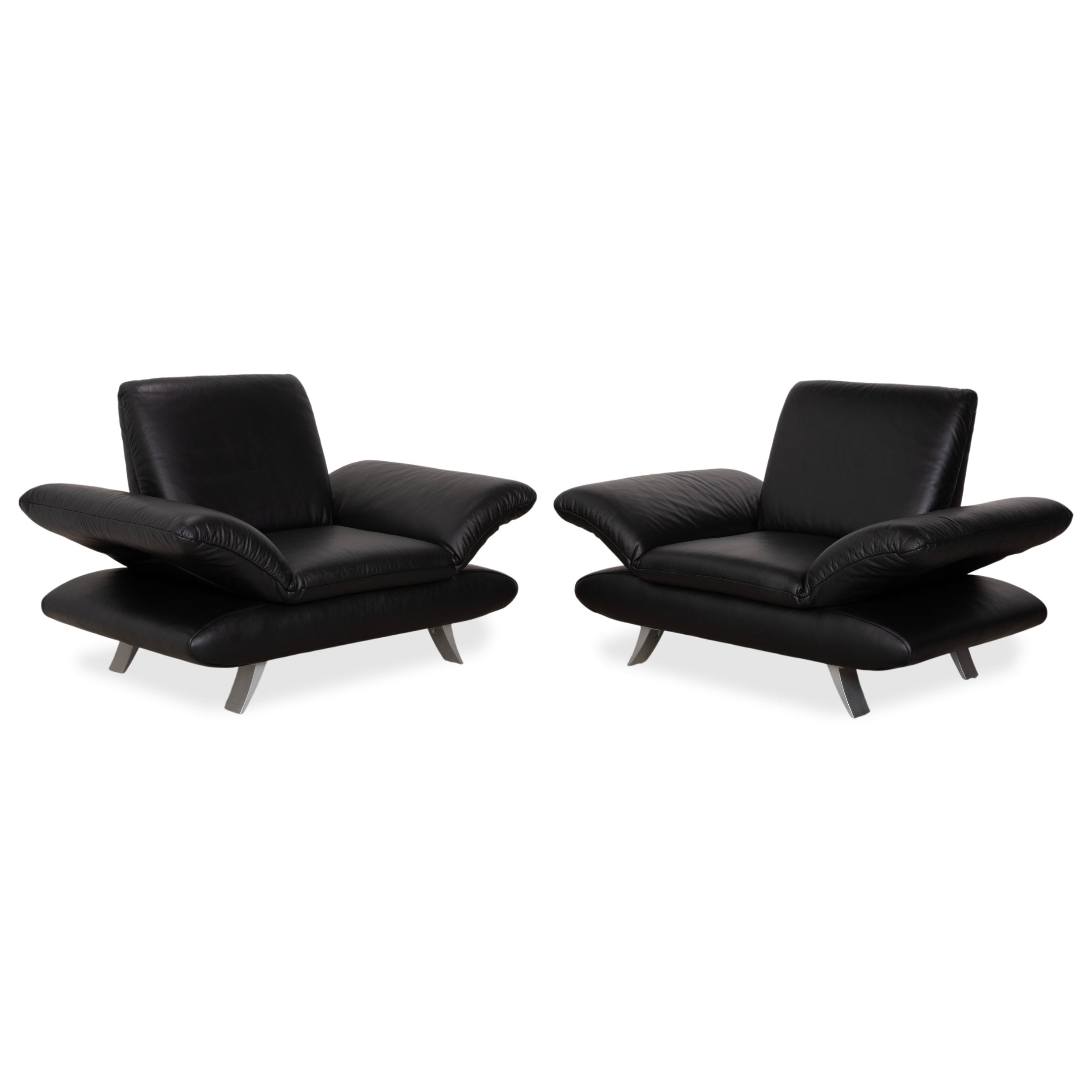 Koinor Rossini Salon en cuir noir, fonction manuelle