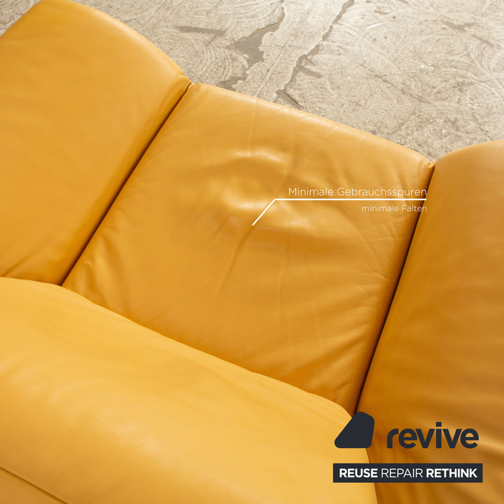 Koinor Rossini leather armchair yellow manual function