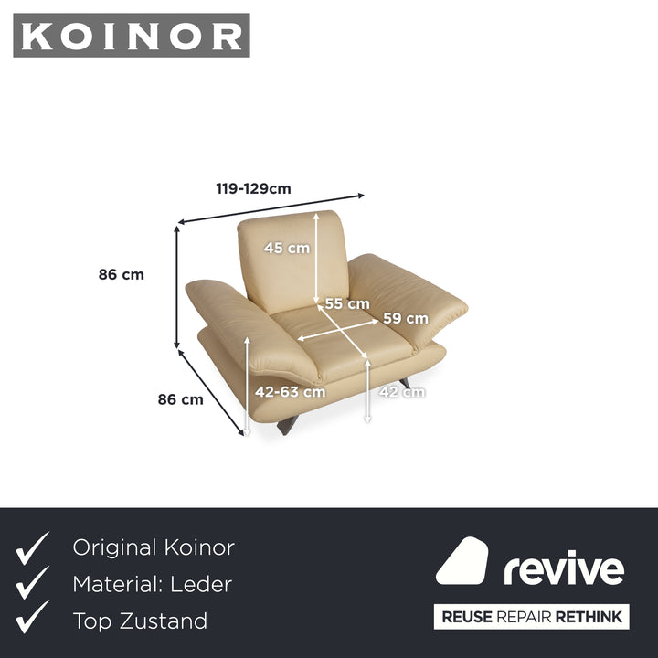 Koinor Rossini Leder Sessel Gelb manuelle Funktion