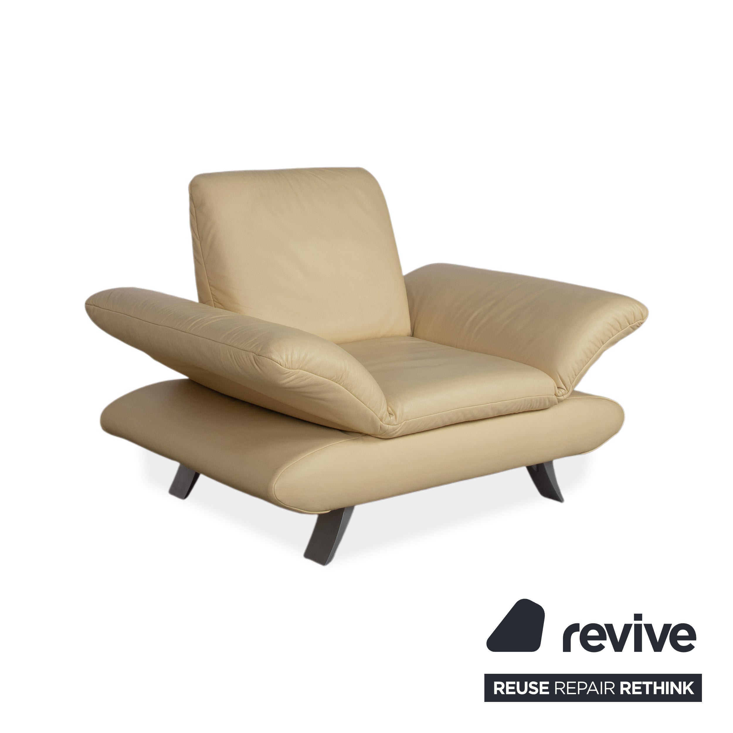 Koinor Rossini leather armchair yellow manual function