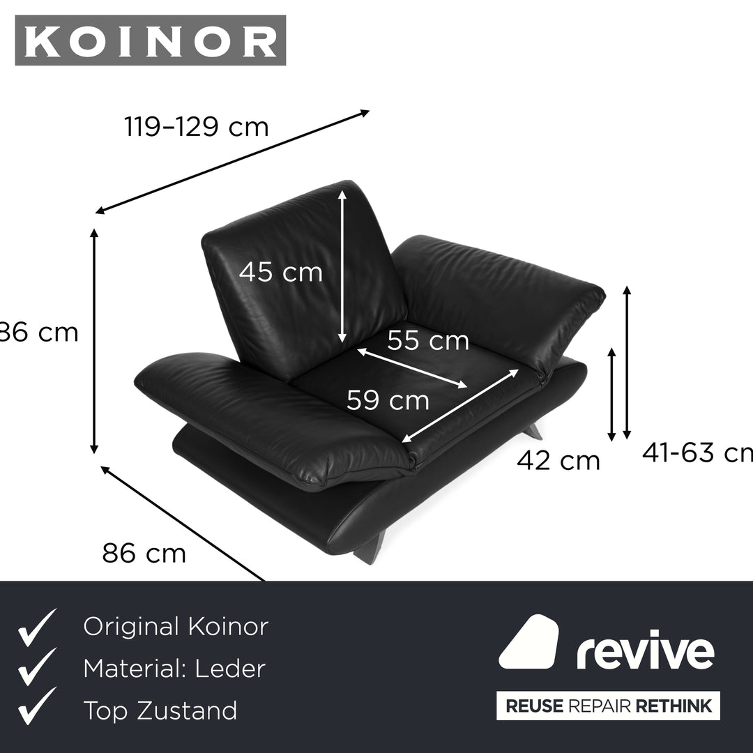 Fauteuil en cuir Koinor Rossini gris anthracite fonction manuelle